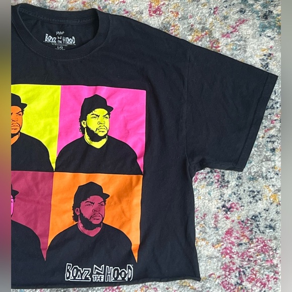 Womens Large Philco’s Boyz N The Hood Crop Top Black T Shirt - Picture 3 of 9